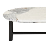 Artie Oval Marble Coffee Table Black/Ocean