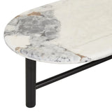 Artie Oval Marble Coffee Table Black/Ocean