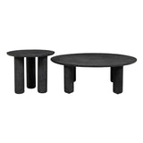 Artie Pillar Side Table Black Speckle