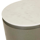 Pluto Oval Marble Side Table Snowgum