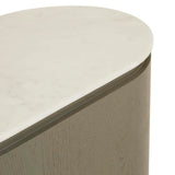 Pluto Oval Marble Side Table Snowgum