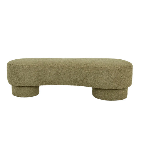 Zola Bench Seat Moss Sherpa