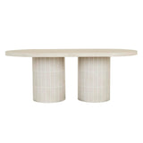 Seville Tile Dining Table Oval Pearl White