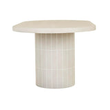 Seville Tile Dining Table Oval Pearl White