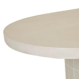 Seville Tile Dining Table Oval Pearl White