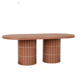 Seville Tile Dining Table Oval Red Glaze