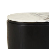 Pluto Oval Marble Side Table Black