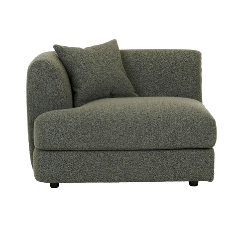 Madrid Curve Left Arm Sofa Green Boucle