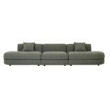 Madrid Curve Left Chaise Sofa Green Boucle