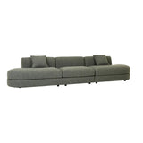 Madrid Curve Left Chaise Sofa Green Boucle