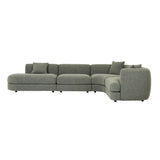 Madrid Curve Left Chaise Sofa Green Boucle