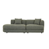 Madrid Curve Left Chaise Sofa Green Boucle