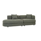 Madrid Curve Left Chaise Sofa Green Boucle