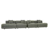 Madrid Curve Left Chaise Sofa Green Boucle