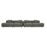 Madrid Curve Left Chaise Sofa Green Boucle