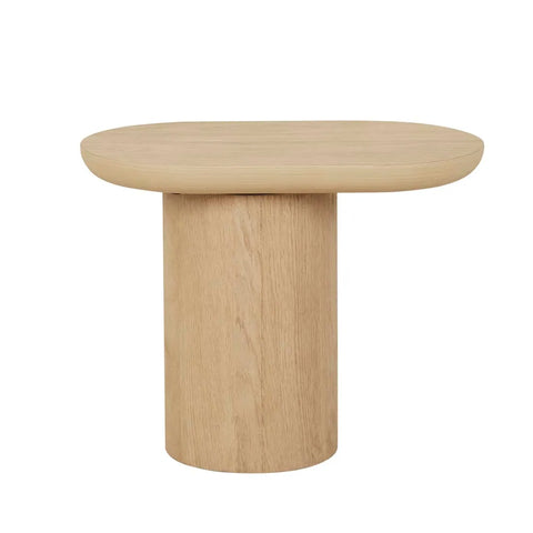 Seb Pedestal Side Table Natural