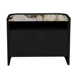 Elsie Two Drawer Bedside Ebony