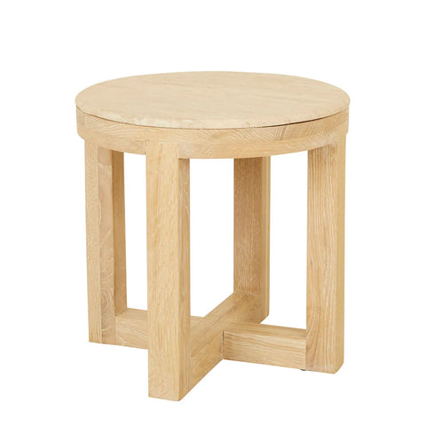 Eyre Side Table Natural Travertine Oak