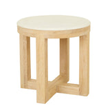 Eyre Side Table White Marble Oak