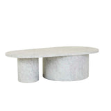 Atlas Pillar Coffee Table White Marble