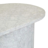 Atlas Pillar Coffee Table White Marble