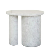 Atlas Pillar Side Table White Marble