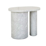 Atlas Pillar Side Table White Marble