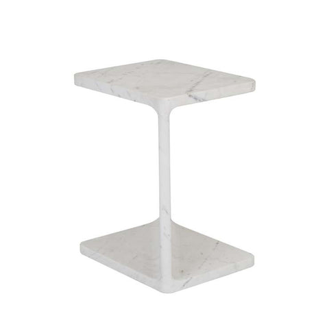 Rufus Bias Marble Side Table White