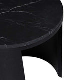Oberon Crescent Marble Side Table Black