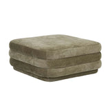 Kennedy Ribbed Square Ottoman Silver Sage