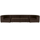 Juno Channel Left Arm Sofa Cocoa Velvet