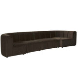 Juno Channel Left Arm Sofa Cocoa Velvet