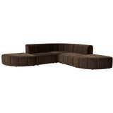 Juno Channel Left Arm Sofa Cocoa Velvet