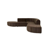 Juno Channel Left Arm Sofa Cocoa Velvet