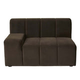 Juno Channel Left Arm Sofa Cocoa Velvet