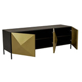 Amelie Facet Entertainment Unit Antique Brass