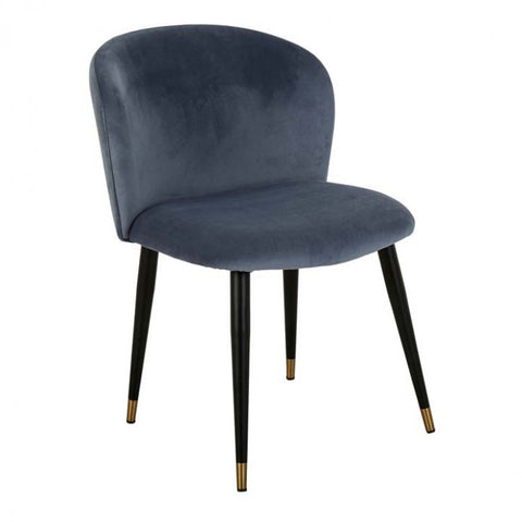 Sara Dining Chair Steel Blue Velvet