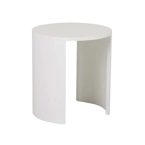 Oberon Crescent Side Table White Grain