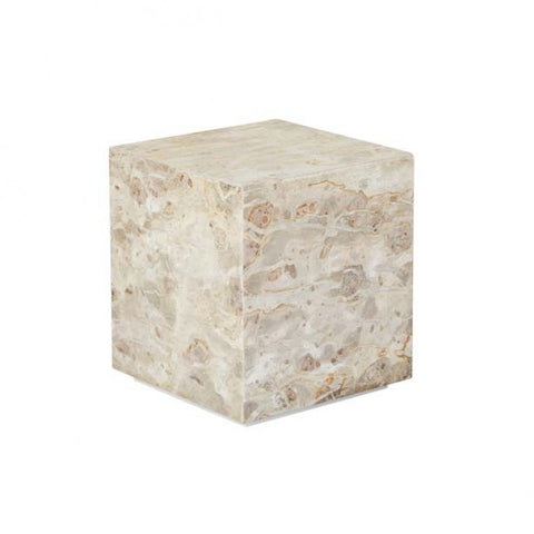 Rufus Block Square Marble Side Table Latte