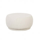 Kennedy Button Ottoman Beige Boucle