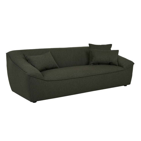 Felix Round Three Seater Sofa Green Tweed