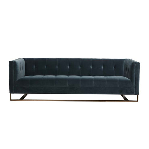 Kennedy Tufted Three Seater Sofa Slate Blue