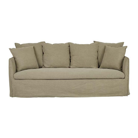 Vittoria Slip Cover Three Seater Sofa Olive